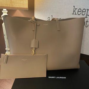 YSL SHOPPING TOTE E/W IN SUPPLE LEATHER